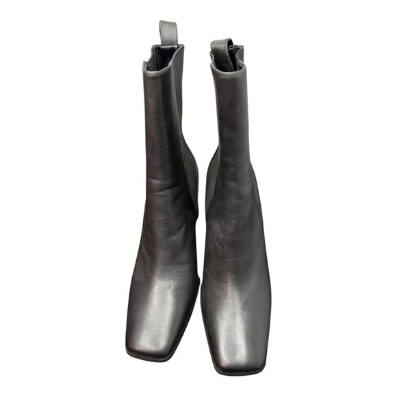 Zara Black Leather Heeled Booties - Picture 4 of 7